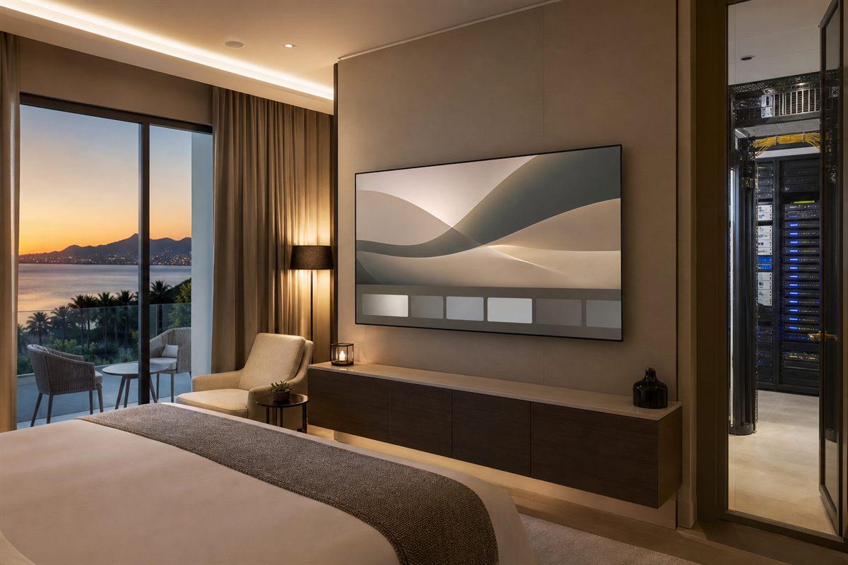 Televisi&oacute;n hospitality e infraestructura IPTV en una habitaci&oacute;n de hotel