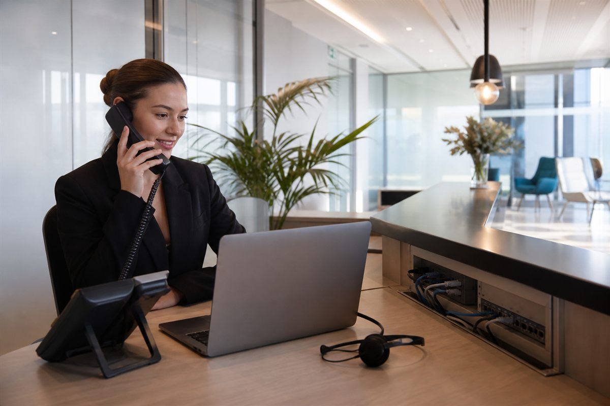 Poste professionnel avec t&eacute;l&eacute;phonie IP et communications d'entreprise