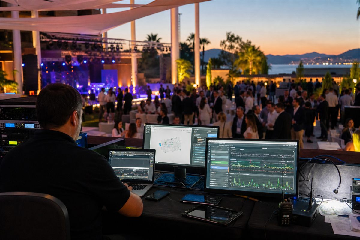 Operaci&oacute;n t&eacute;cnica de conectividad en un evento profesional de la Costa del Sol
