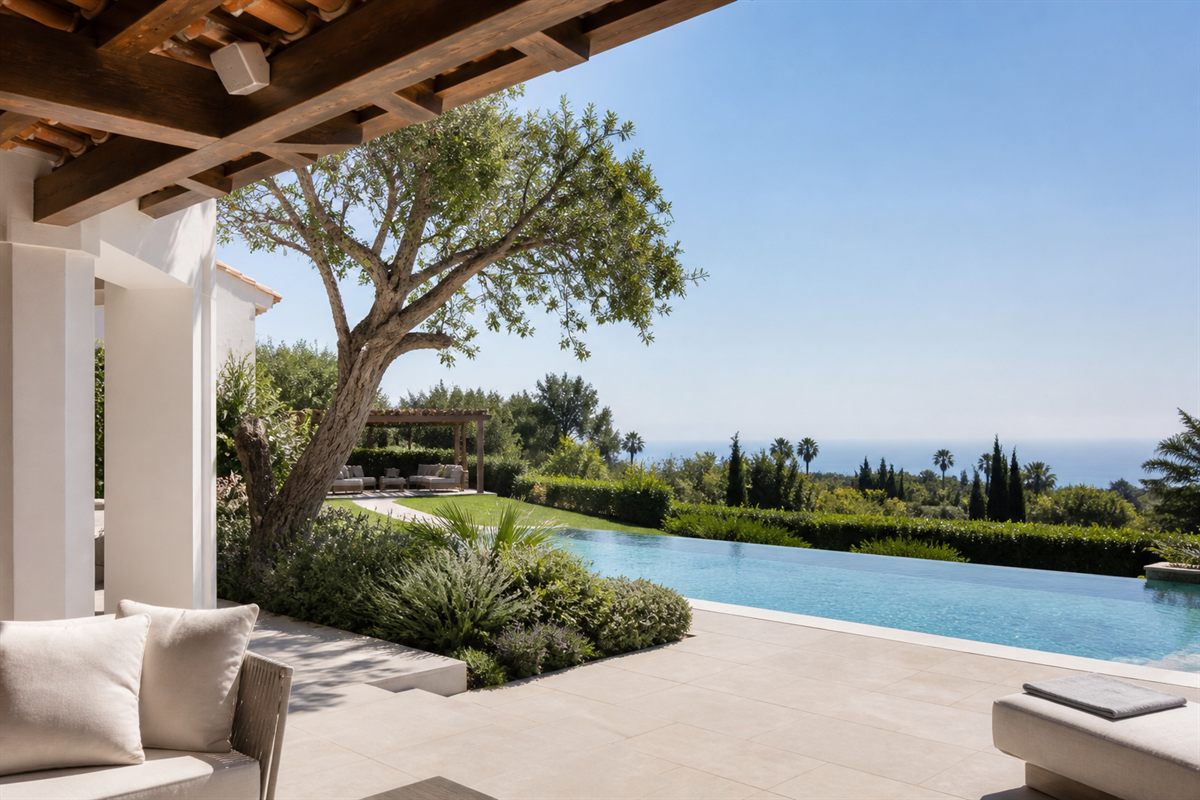 Couverture WiFi extérieure autour de la piscine et du jardin d'une villa à Marbella